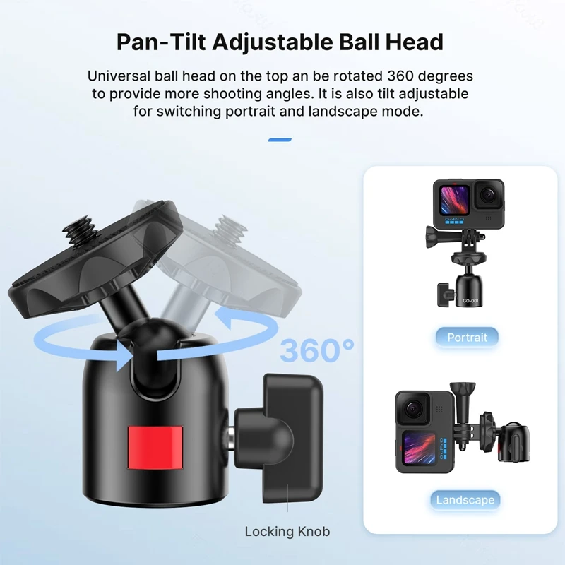 Ulanzi GO-001 Magnetic Mount for Action Cameras Smartphones Flexible Mount for Gopro Insta 360 with 1/4'' Screw Gopro Adapter 4