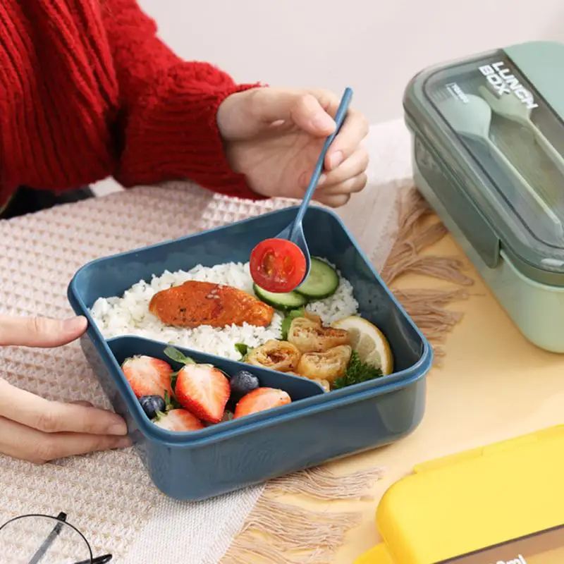 Student Sub-grid Bento Box Toddler or Kid's Fruit Lunch Box Office Workers  Microwave Heating Lunch Box