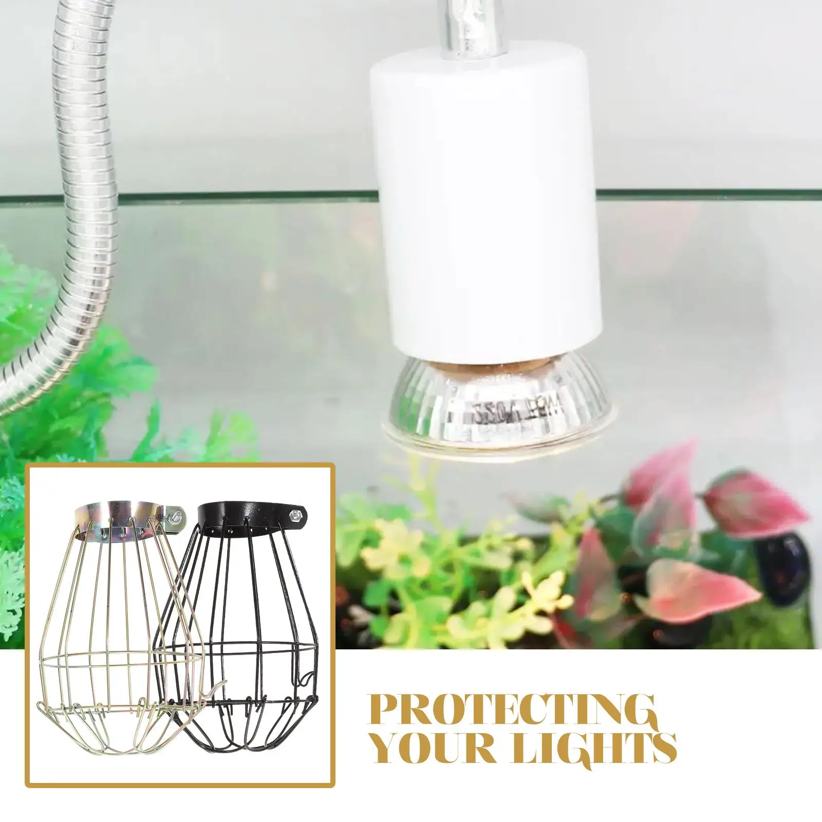 Sturdy Iron Wire Lampshade Reptile Insulation Shade Craft Mesh Pet Cage Lighting Protection Habitat Crawler Box