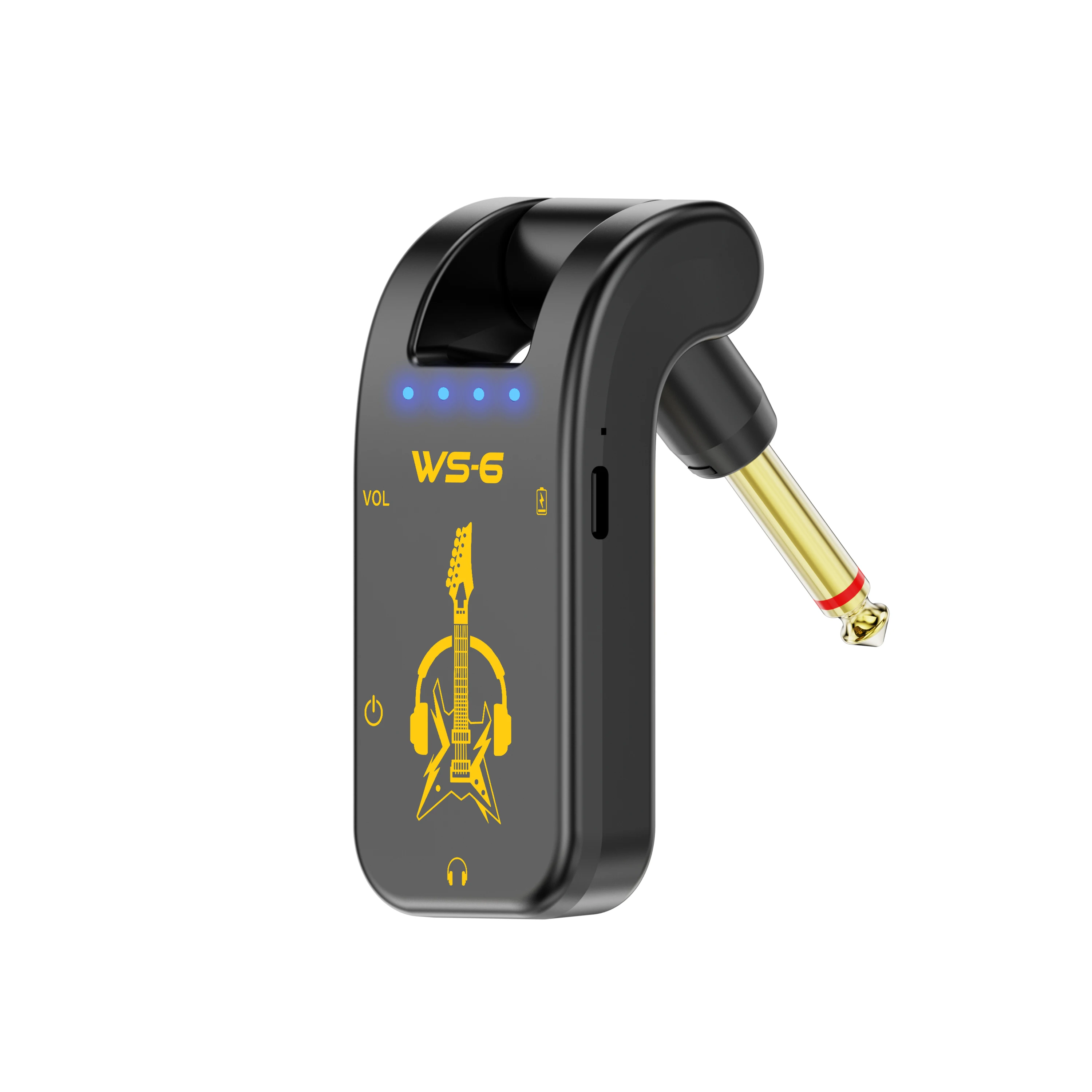 Portable Guitar Headphone Mini Amp Rechargeable Lithium Battery Swivel Audio Jack Guitar Practice