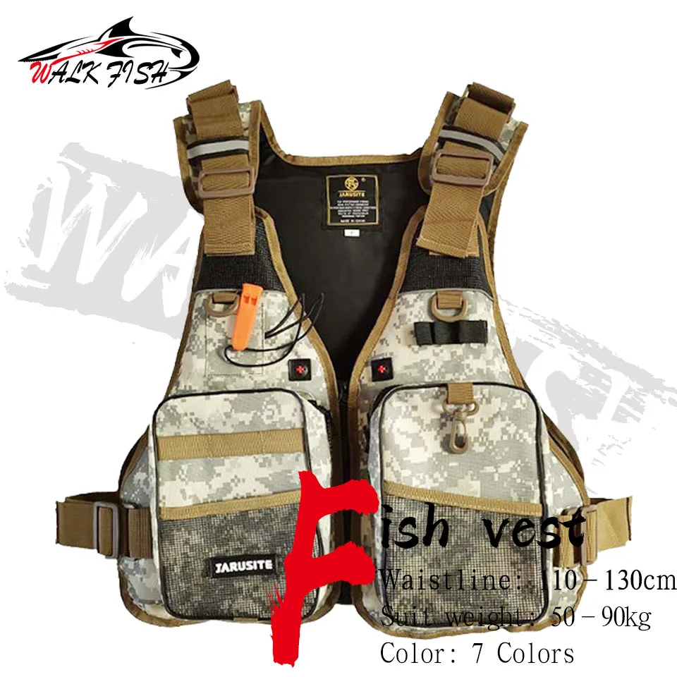 WALK FISH Outdoor Sport Fishing Vest Fly Fishing Life Jacket Buoyancy