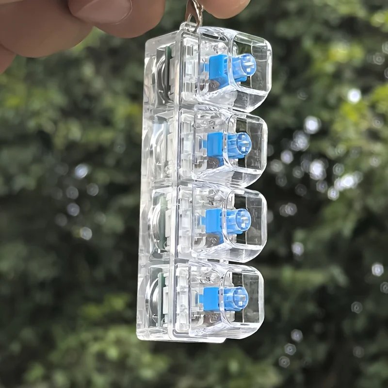 Compact Four-Button Mechanical Keyboard Keychain for Stress Relief and Daily Use