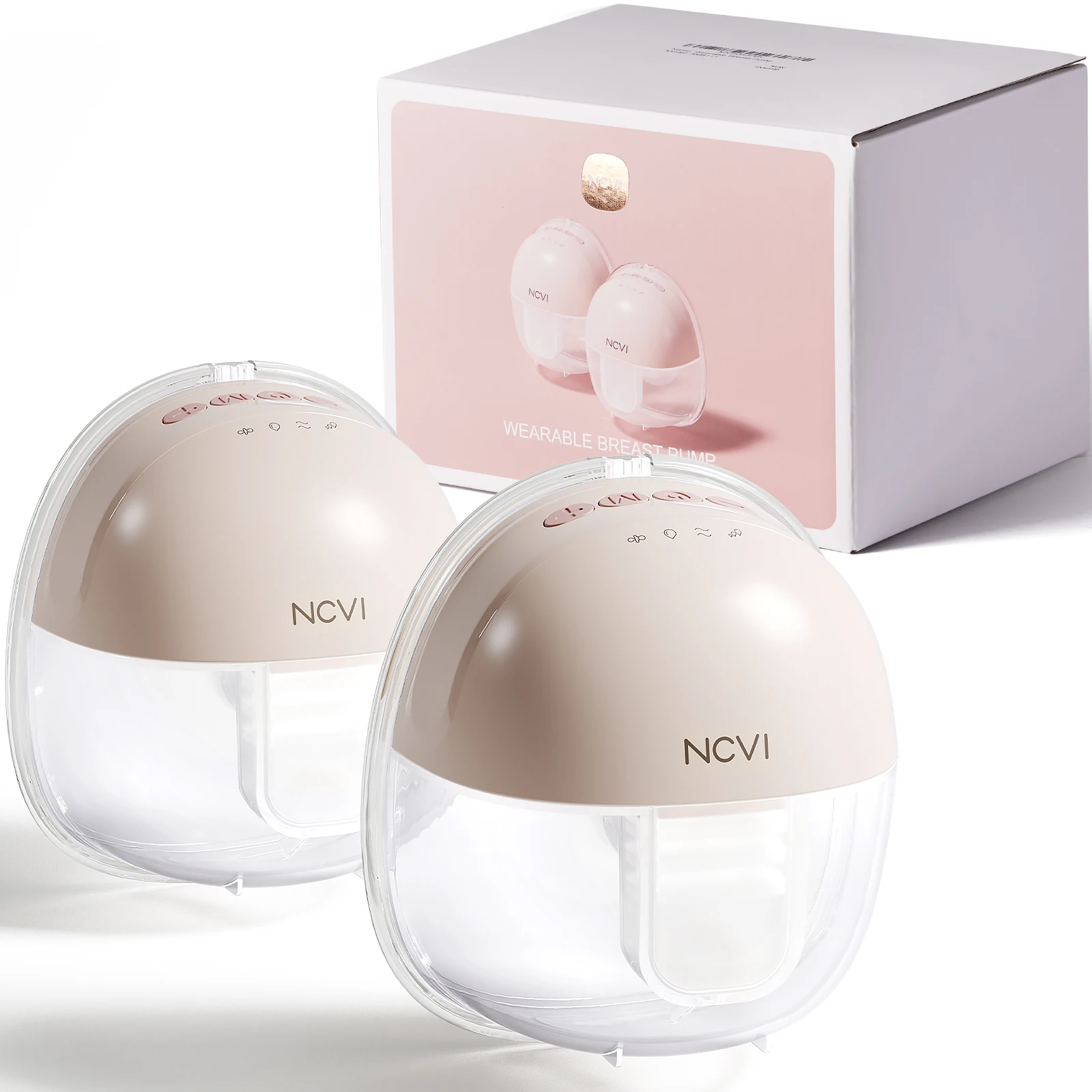 NCVI Wearable Electric Breast Pump 8111 Portable Pump with 4 Modes & 9 Levels Double Pumps with 21/24mm Flanges
