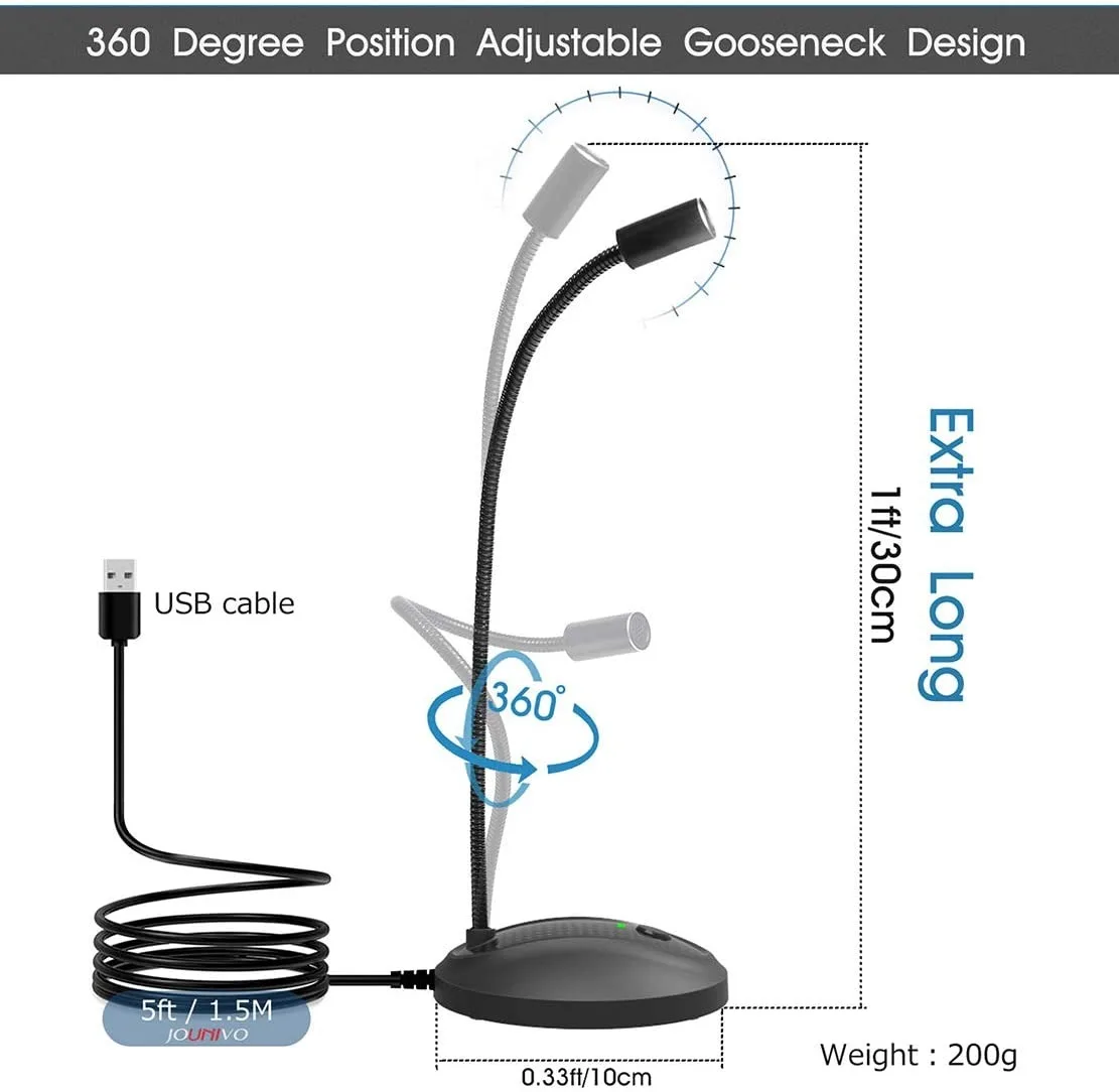 Usb Professional Desktop Conference Gooseneck Microphone for Lectures Video Speech Meeting Mic mic stand