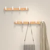 Wood Walnut clothes hanging hook,without punching wall hanging cap holder,door hanging hook key hook key holder without drilling 6