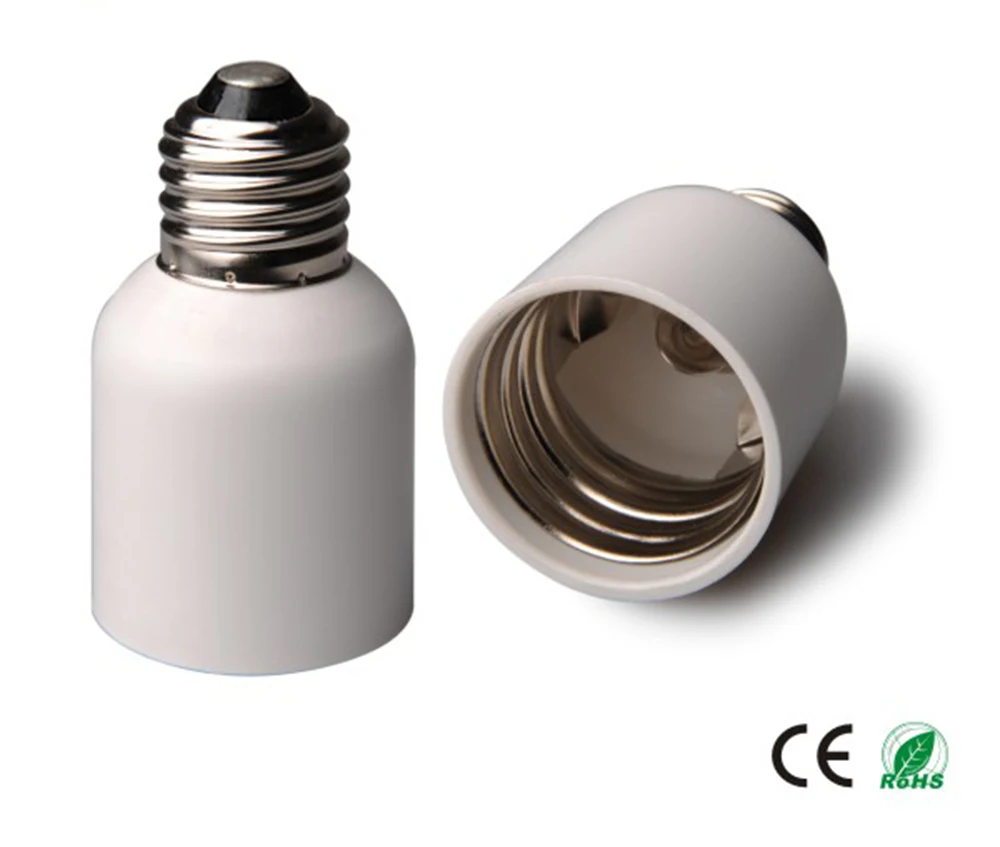 E27 To E40 E40 TO E27 Porcelain High Temperature Resistant Plastic Lampholder LED CFL Halogen Light Socket Bulb Base Adapter