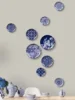 Chinese Style Blue and White Porcelain Decorative Hanging Plate, Background Wall, Living Room 3