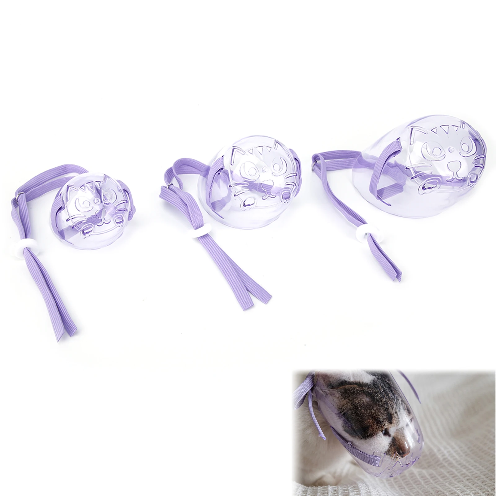 Cat Dog Muzzle Anti‑Bite Cat Mouth Cover Breathable Transparent Dog Face Cover Mouth Face