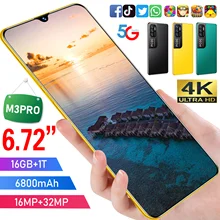 

Mobile Phone Unlock celutares M3 Pro Android 10 5G LTE 16GB 1T 6.72 Inch 6800mAh Cellphone 4GGlobal Version Smartphone