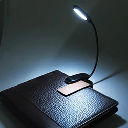 Compact LED Book Light - Portable, Flexible Clip-On Lamp (Vertical Type)