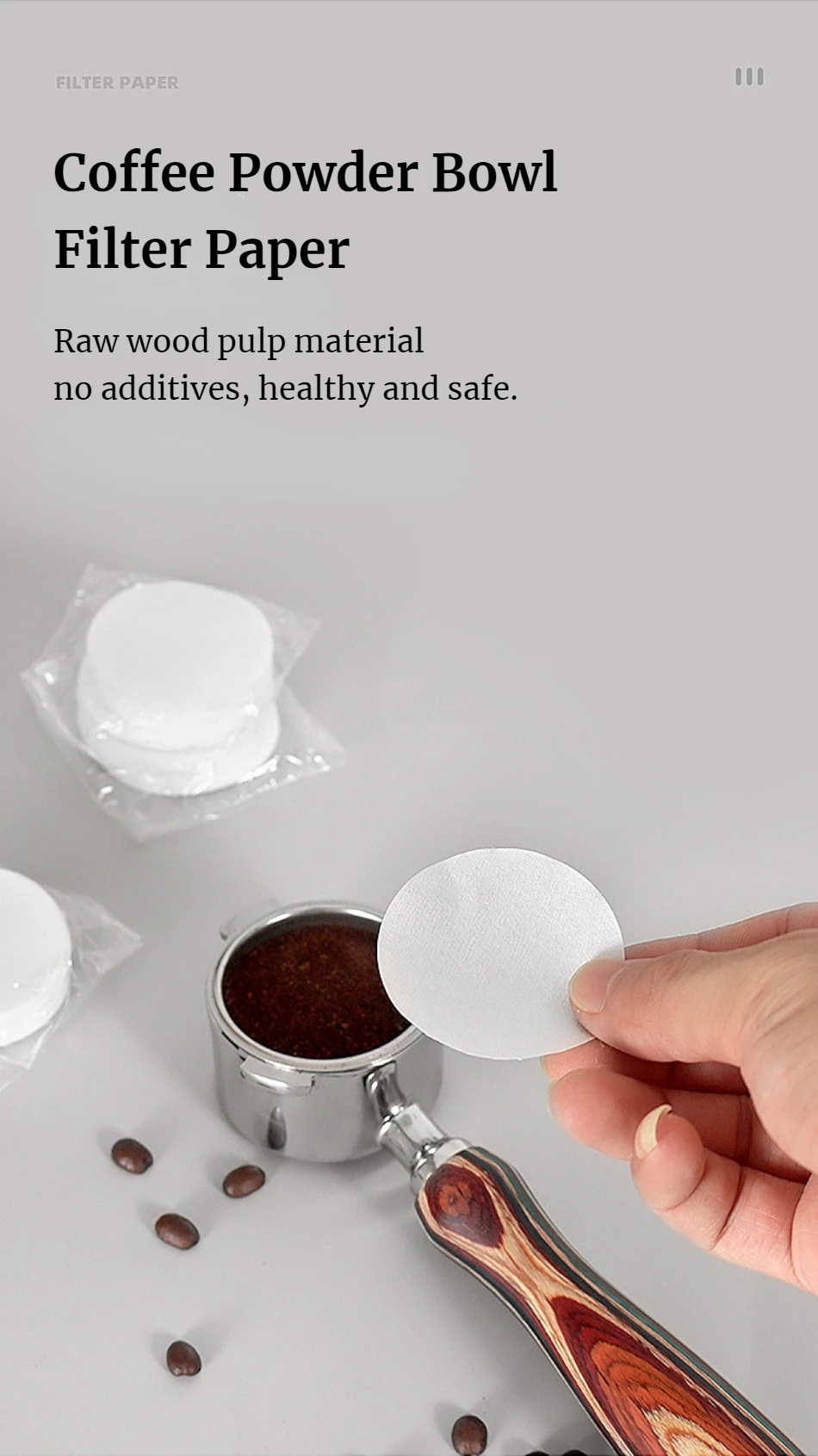 Description Picture 2 of item51mm53mm58mm Coffee Handle Disposable Filter Paper Coffee Powder Bowl Filter Paper Round Secondary Water Separation Filter Paper