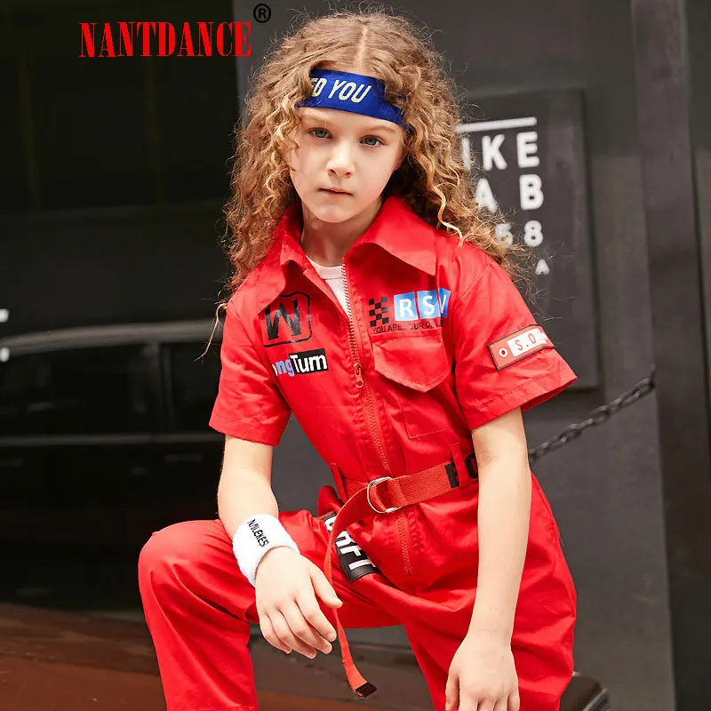 Hip Hop Dance wear Outfits Stage Costumes Coverall Clothes Girls Jazz Modern Dancing Costumes Clothing Suits Kids Children
