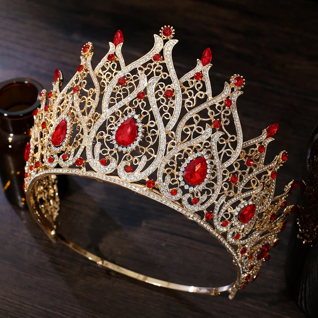 Serre Tete Mariage Couronne Baroque Strass - Diadème Princesse Pour Mariage (Couleur Cuivre/violet) Couronne Roi