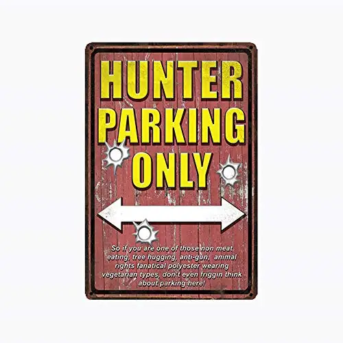 

Hunter Parking Only Metal tin sign for Bar Cafe Garage Wall Decor Retro Vintage 7.87 X 11.8 inches