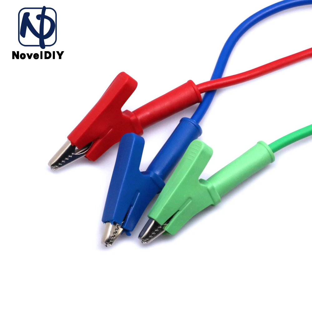Double End Test lead Wire Line electrical Voltage 4mm Banana Plug Alligator Clip Crocodile 15A multimeter DIY Test Wires 1M alligator clips electric test clamp test clip