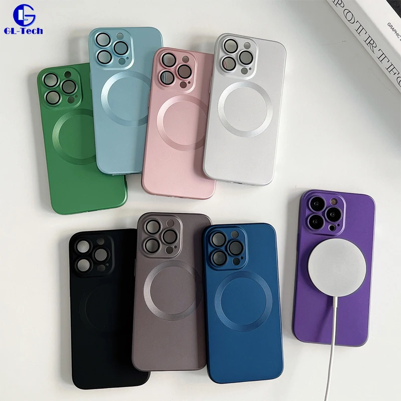 

Plating Slim Soft Silicon With Lens Film Shockproof Phone Case for iPhone 14 13 12 11 Pro Max Magsafe Magnetic Wireless Charging
