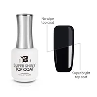 BOZLIN 15ML Super Shiny Top Coat Nail Art Gel Varnish Semi Permanent Soak Off  No Wipe UV Gel Varnish Shining Clear Top Coat 2