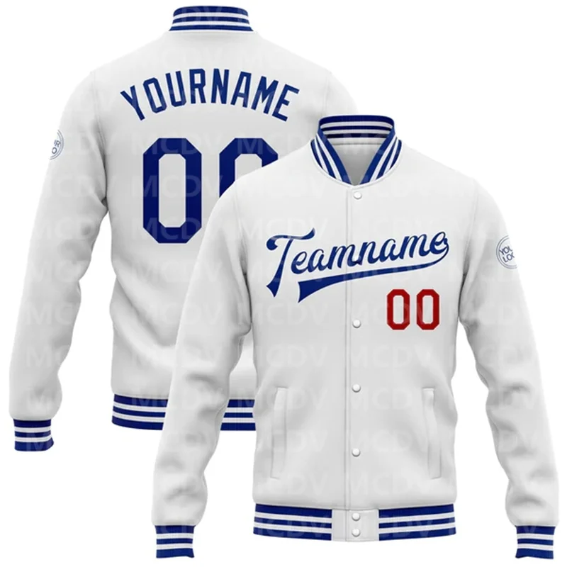 Custom White Vintage USA Flag-Black Bomber Full-Snap Varsity Letterman Jacket  Baseball Button Jacket