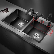 

Stainless Steel Kitchen Sink Nozzle Drainboard Black Pipe Undermount Rinser Washing Sink Bathroom Cuisine Home Improvement YQ50