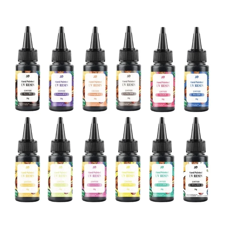 

Colorful DIY Hand-Painted Beads Pigment UV Epoxy Resin Paint Color Glue Quick Drying Gel Beaded Jewelry Making Crafts