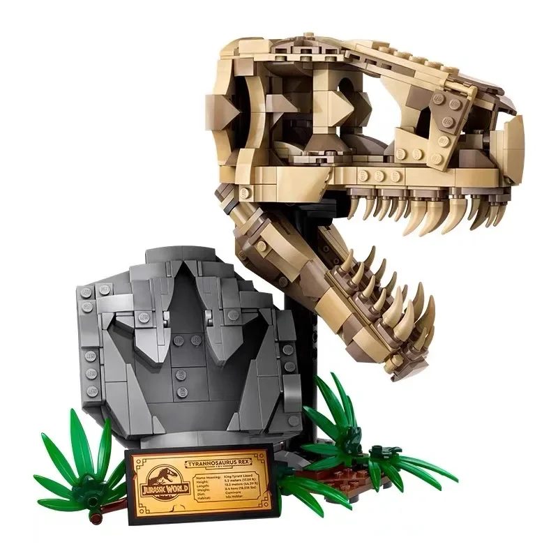 2024-new-in-stock-76964-t-rex-skull-series-dinosaur-fossils-building-block-bricks-toys-for-kids-birthday-christmas-gift