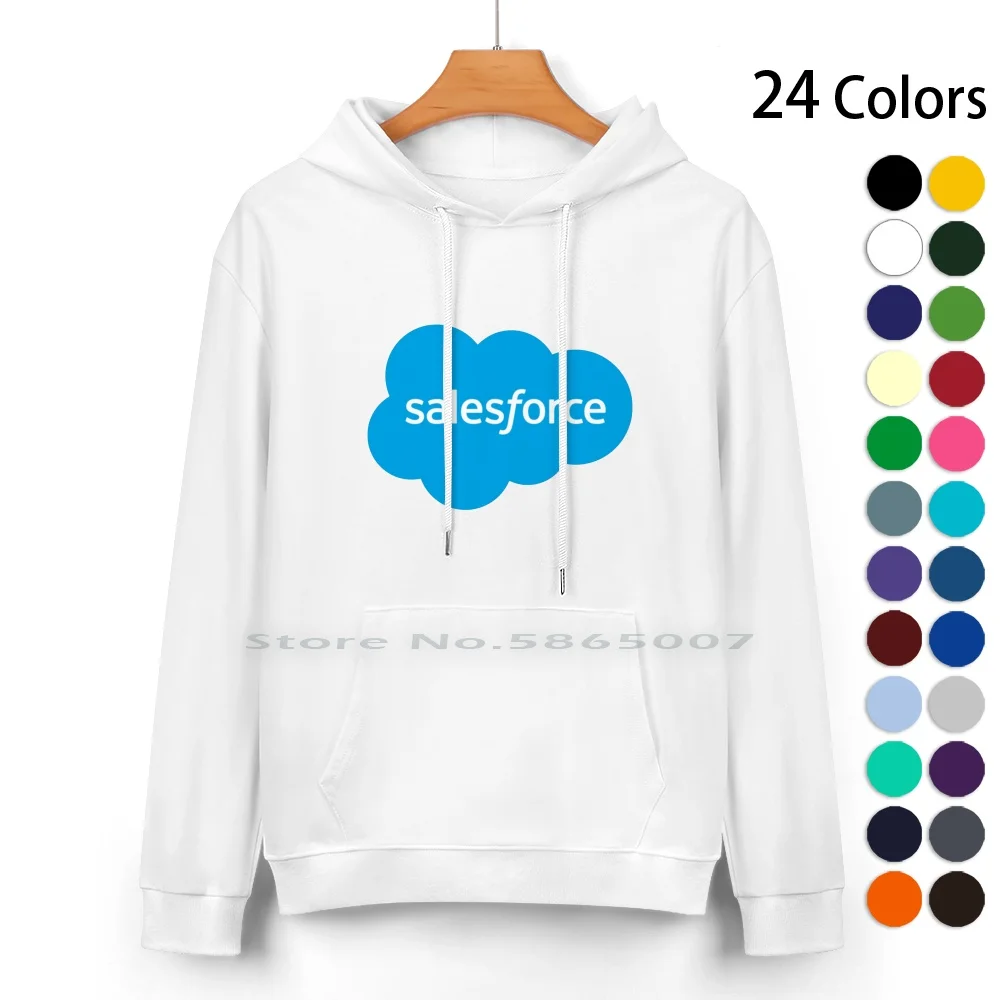 Salesforce Felpa Con Cappuccio In Puro Cotone Maglione 24 Colori Us Tech Alibaba Sea Shopee Google Ant Tencent Baidu Xpeng Square Paypal Aws