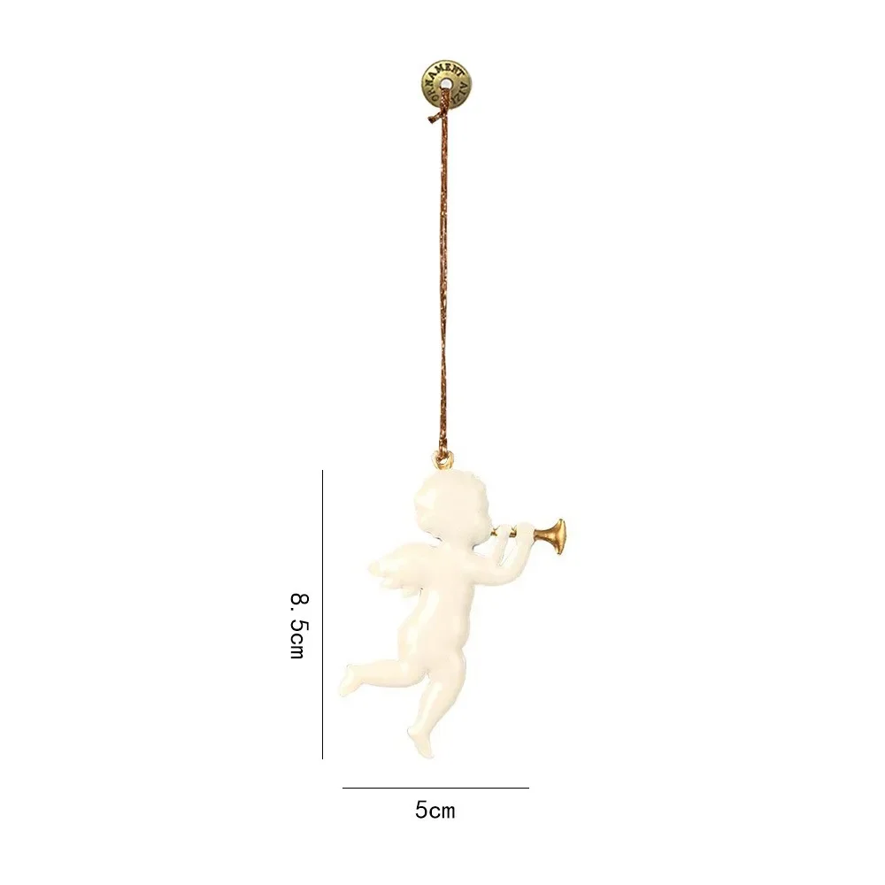 Nordic Christmas Iron Art Cartoon Soldier and Angel Hanging Pendants Ornament