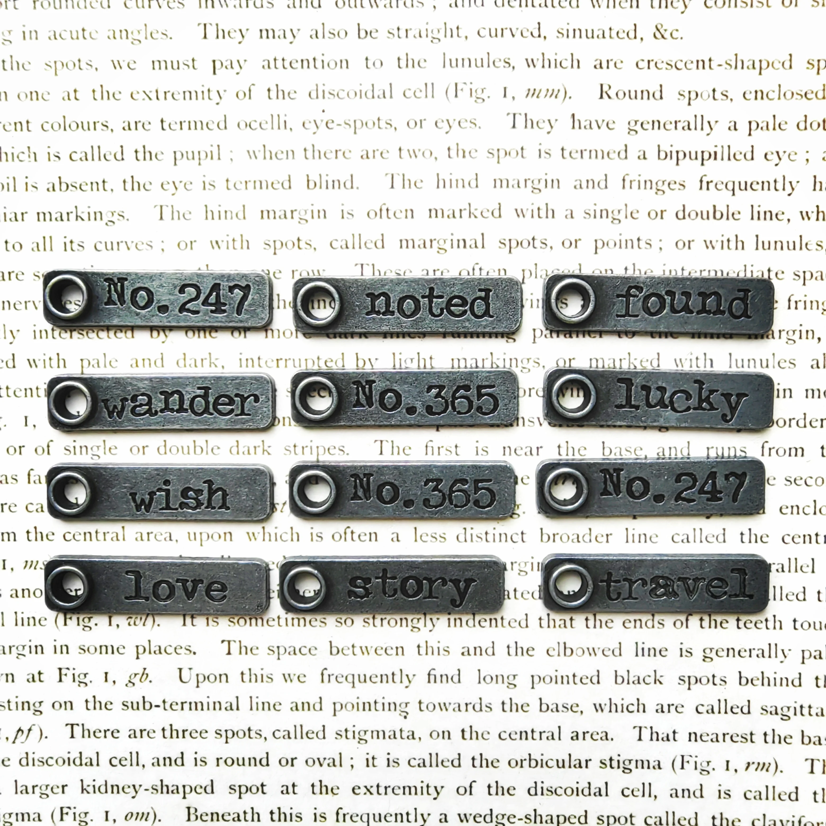 Metal Accessories Retro Tiny Words Junk Journal Scrapbook metal bookmark metal brads scrapbooking decoration