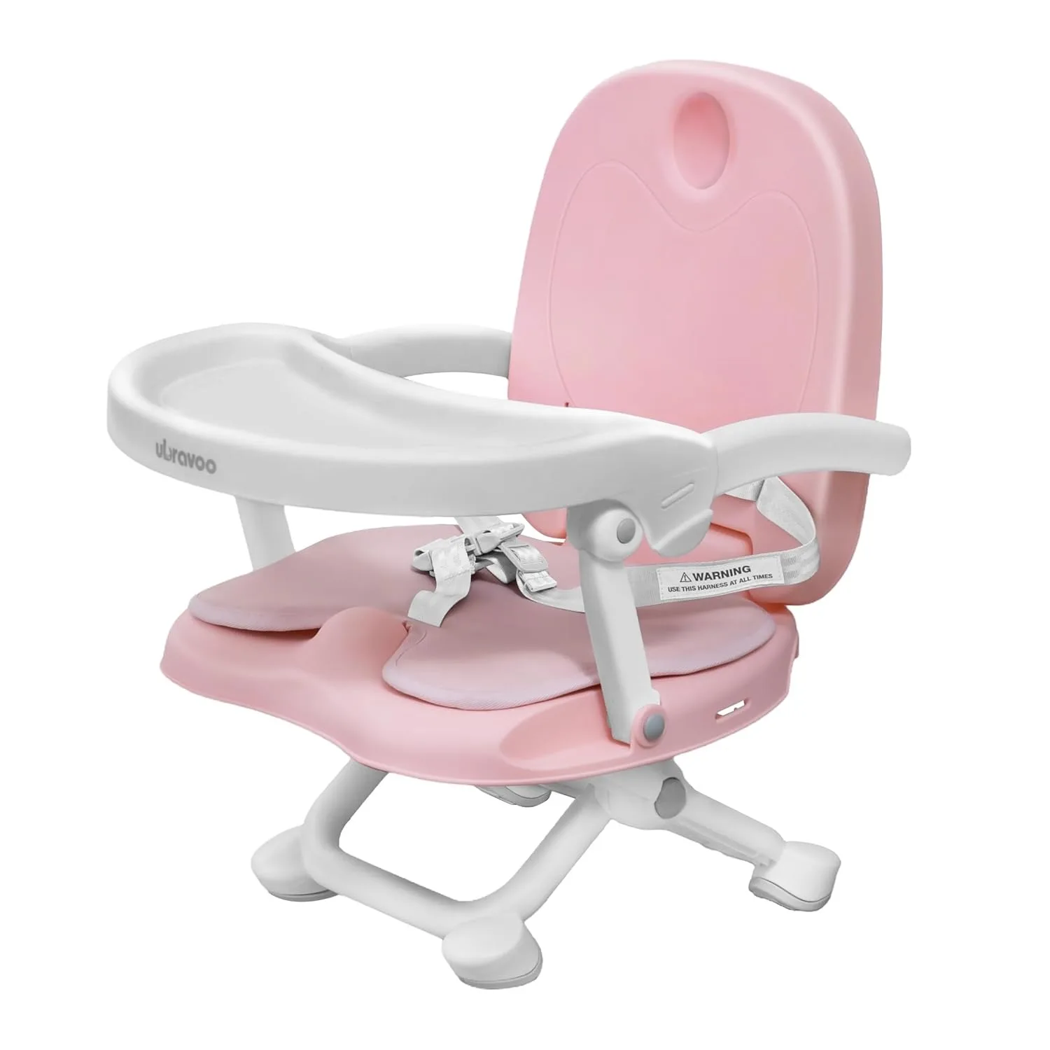 Portable 3-in-1 Foldable Baby Booster Seat with Removable Tray