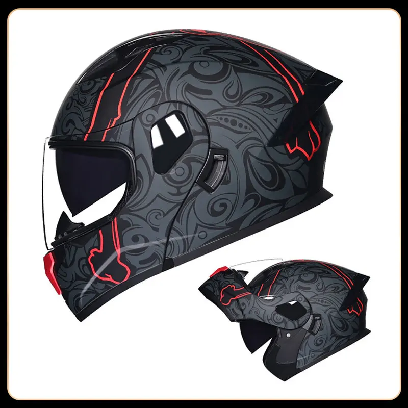 

Lightweight Breathable Secure High Quality Men Women Double Sun Visor Full Face Motorcycle Helmet Racing Motorcycle Helmet DOT