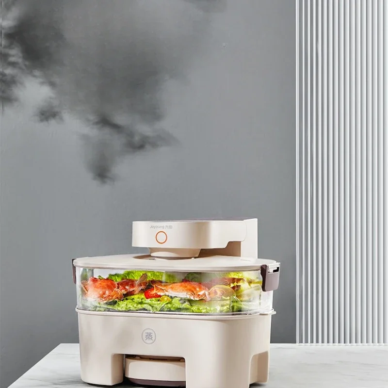 Electric Steamer Jiuyang Foldable Multi-Functional Transparent Steam Box Steam Cage Capacity Multi-Layer Breakfast Machine