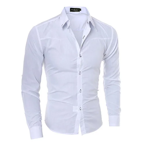 luxury men's shirt Business Style Slim Soft Comfort Slim-Fit Styles Long Sleeve Casual Dress Shirt Gift For Men