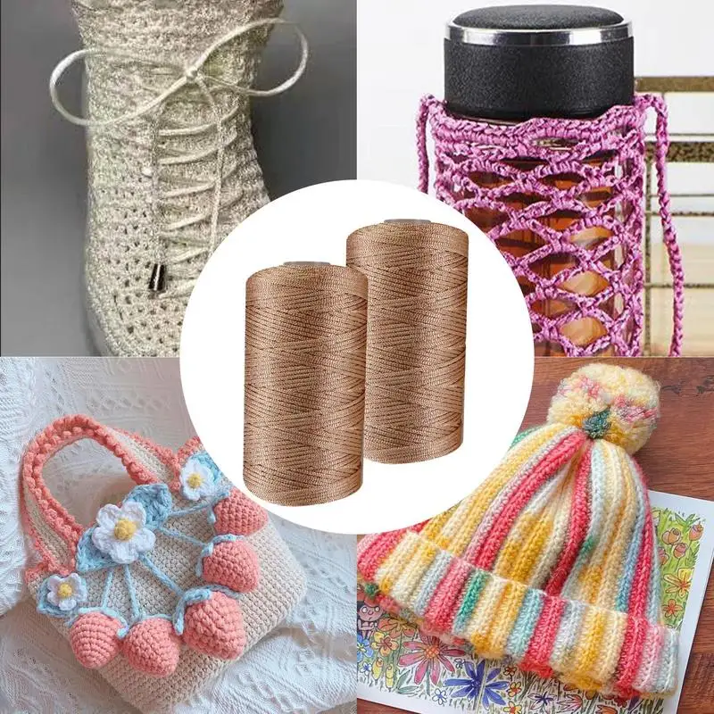 뜨게 소재 비치 백 원사, 여름 태양 모자 원사, DIY 직조, 크로셰 원사 셀, 2 개