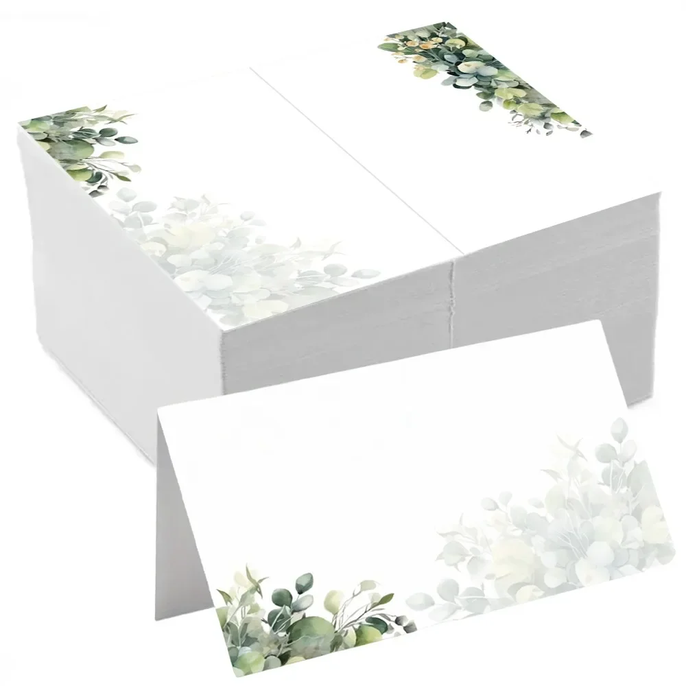 20/50/100pcs Wedding Seating Number Table Card Printed Plant Fresh Seat Name Place Cards Christmas Birthday Party Greeting Card