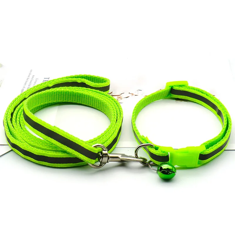 Reflective Pet Leash Kitten and Dog Collar Adjustable Walking Rope Set for Dogs and Cats Go Out Traveling Pet Accessories 