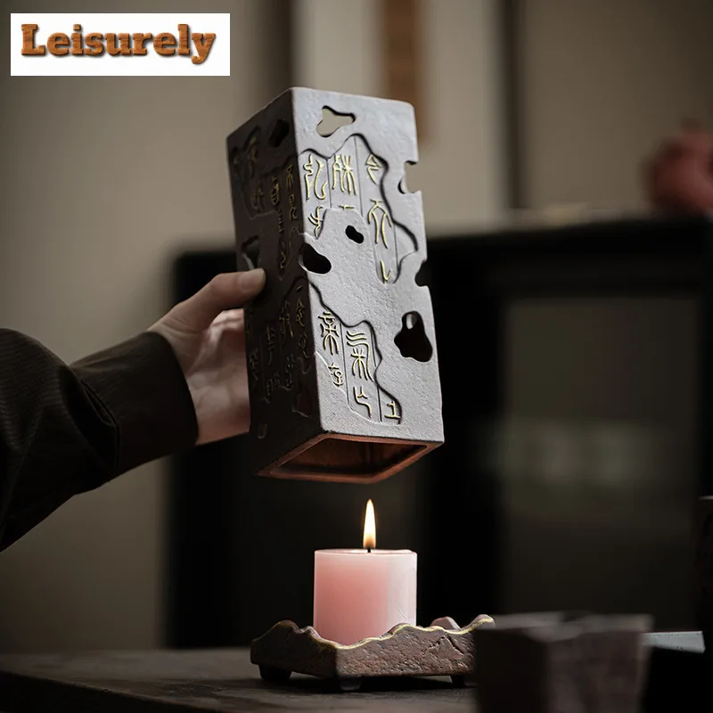 Lao Yanni Poetry And Prose Incense Burner Set Handmade Ceramic Thread Insertion Candlestick Busin
