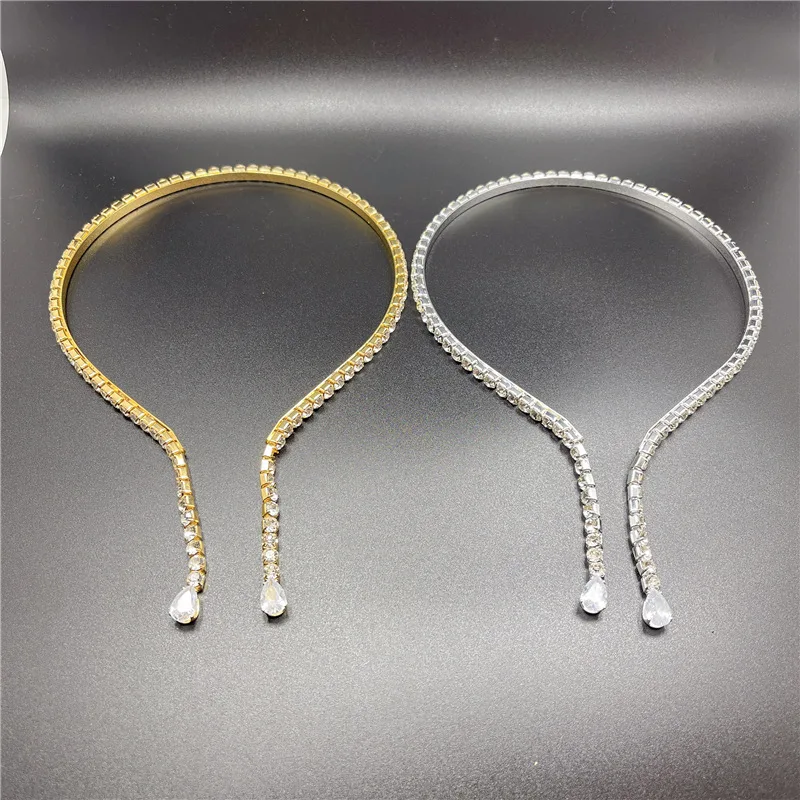 European And American Fashion Waterdrop Full Gemstone Simple Retro Headpiece