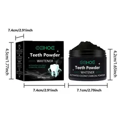 Natural Teeth Whitening Powder with Charcoal & Baking Soda for Daily Use, Safe for Enamel Care (1box)