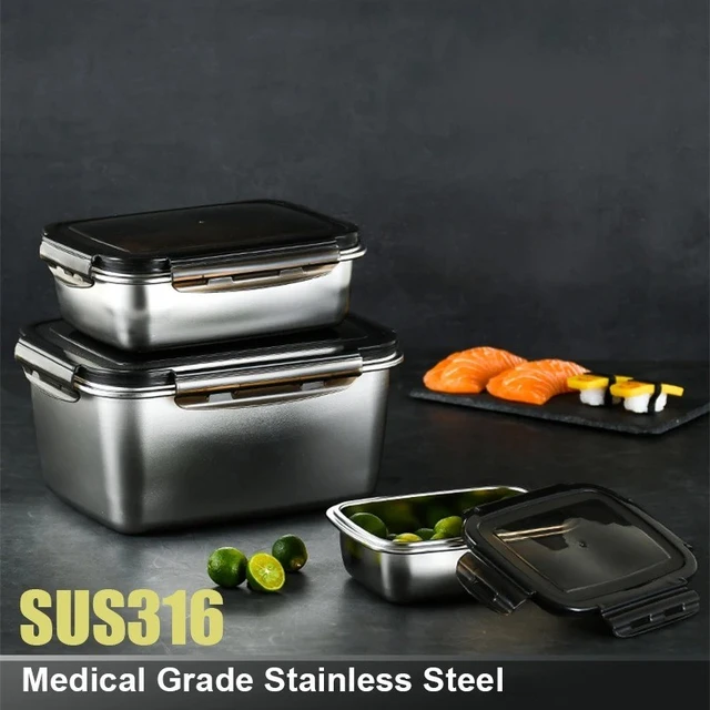 Stainless Steel Food Storage Container Set Vacuum Food Box Portable  Leak-proof Food Storage Containers Camping Food Container - AliExpress