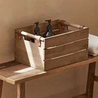 Vintage Solid Wood Storage Basket Durable Kitchen Organizing Basket Rectangular Snack Storage Tray Large Capacity FruitOrganizer 1