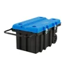50 Gallon Rolling Plastic Tool Chest with Work Top for Garage, Black with Blue Lid 1