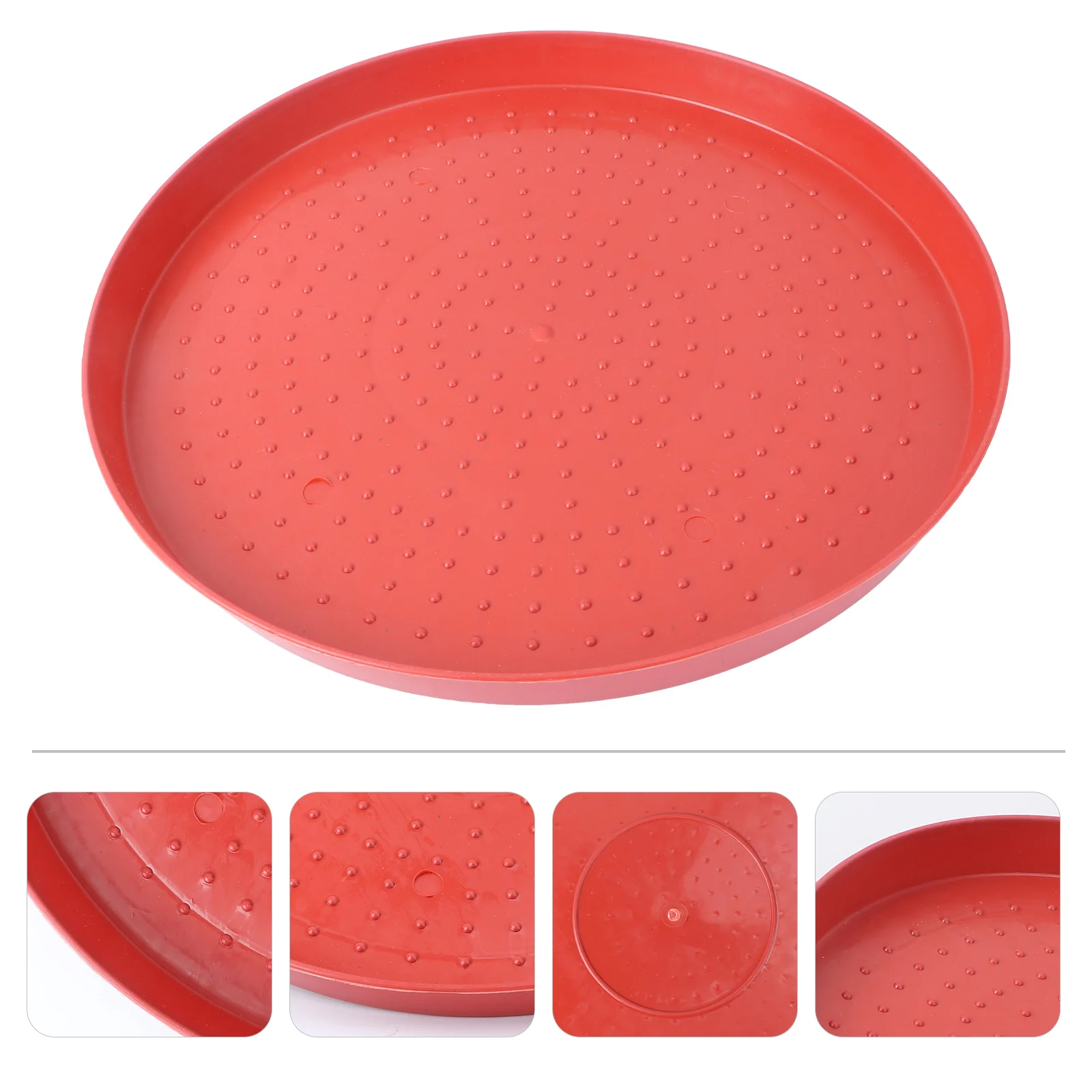 

2pcs Feed Plates Food Containers Feeding Tray Pads Poultry Food Tray (Red)