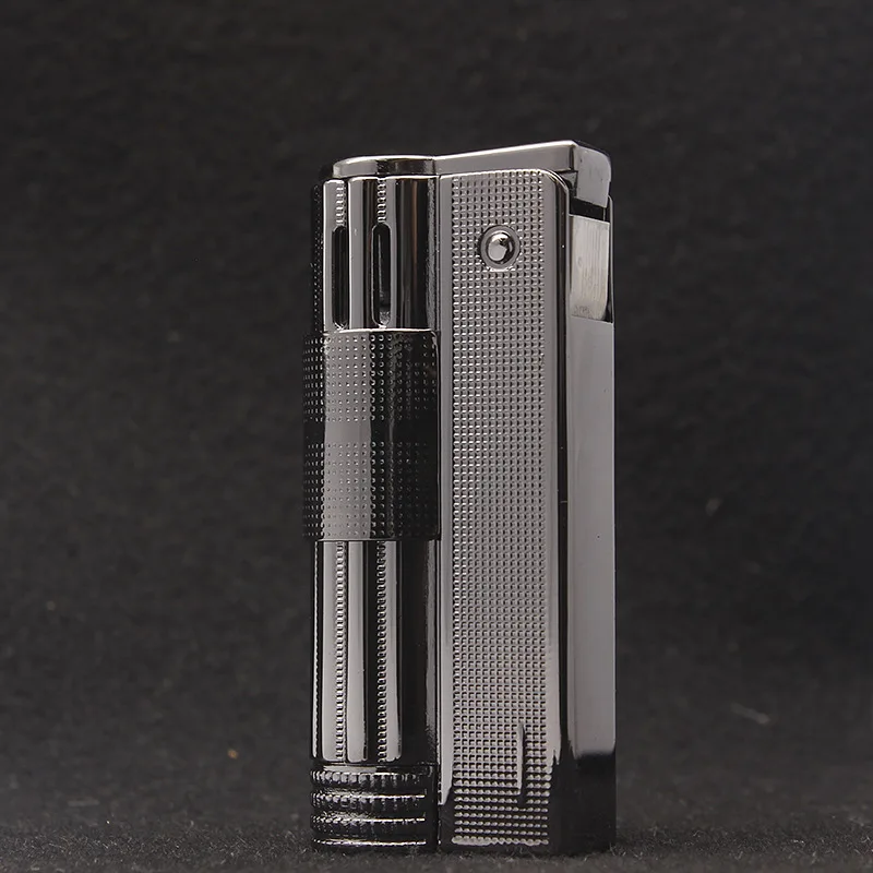 Unique Retro Gasoline Metal Kerosene Lighter Men Vintage Grinding Wheel Gasoline Flint Old Windproof Cigarette Lighter