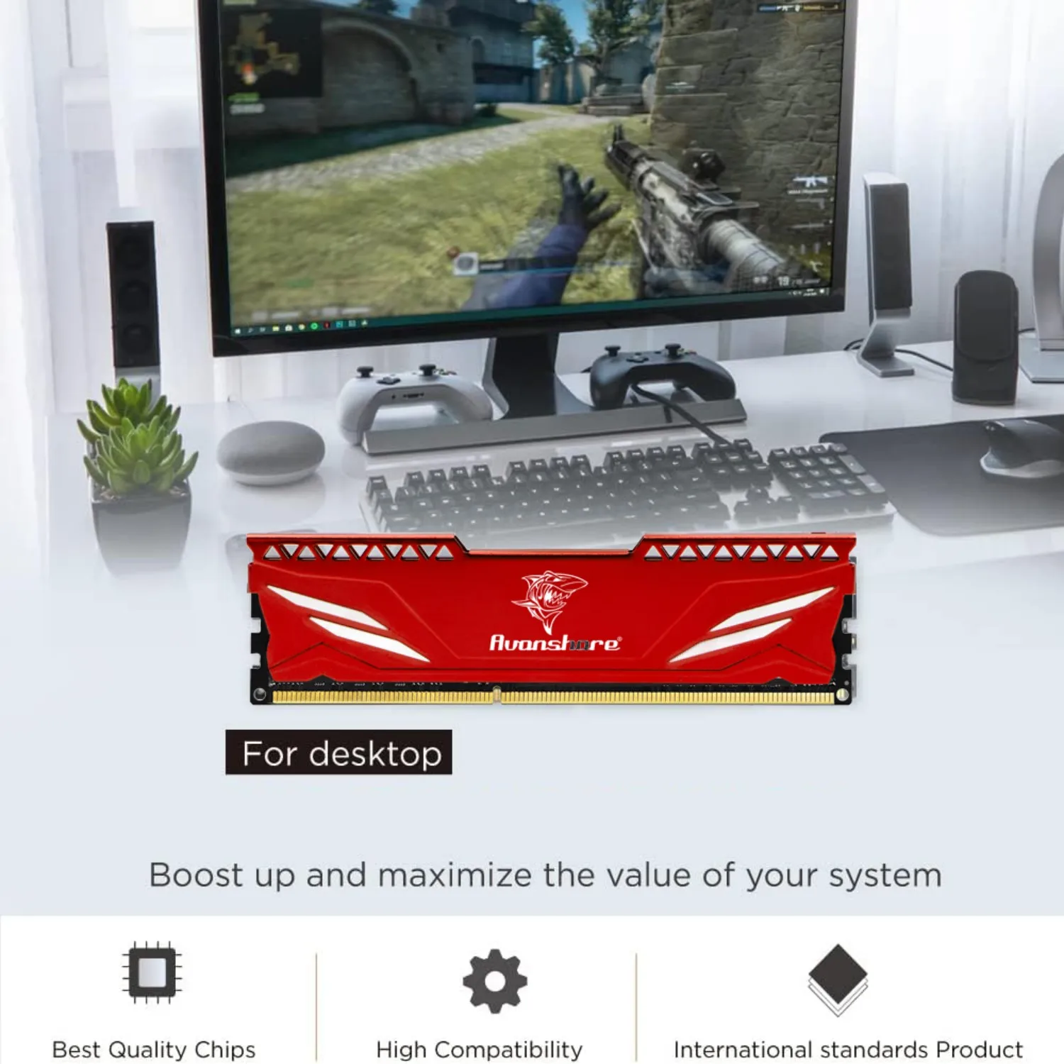 데스크탑 컴퓨터용 Avanshare 램 메모리, DDR3 4GB, 8GB, 1600MHz, 1333Mhz, PC3-10600 12800 DIMM, 방열판 레드 포함 인텔 및 AMD용