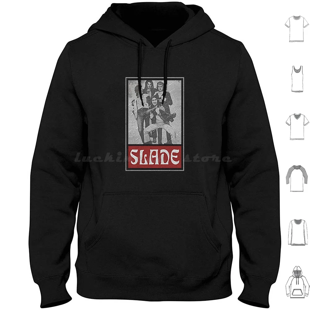 

Slade 70s Retro Style Banner Fan Art T-Shirt Hoodies Long Sleeve Slade 1970 1970s 70s Band British Classic Pop English