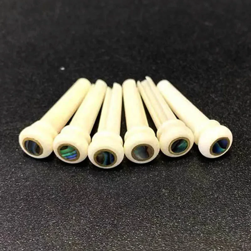 6pcs Acoustic Guitar Bridge Pins Real Bone