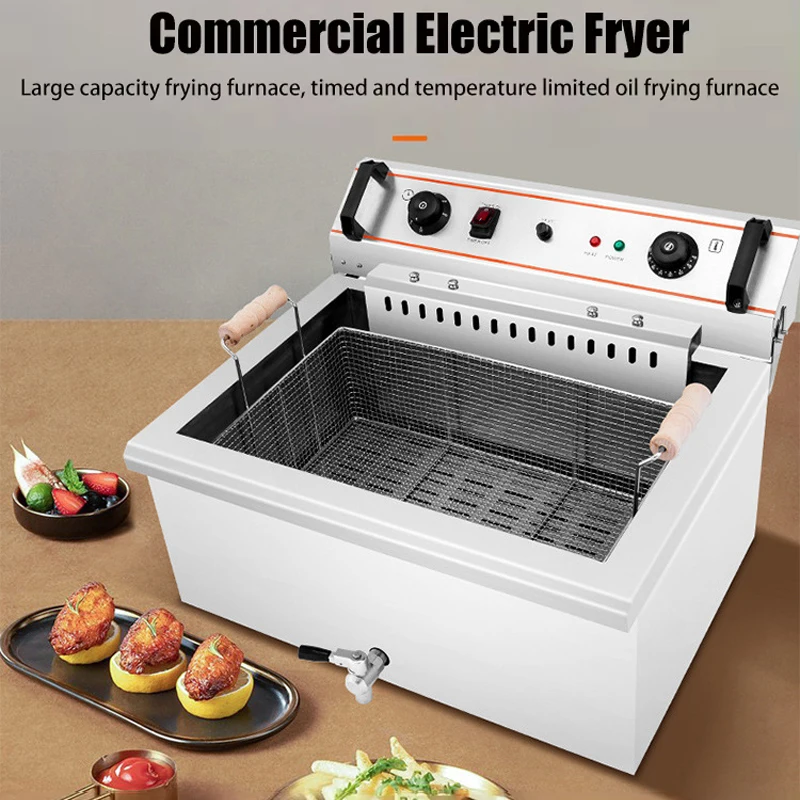 20L Electric Fryer 4.8KW French Fries Machine Hot Dog Sausage Fried Machine Churros Fryer 220V 4