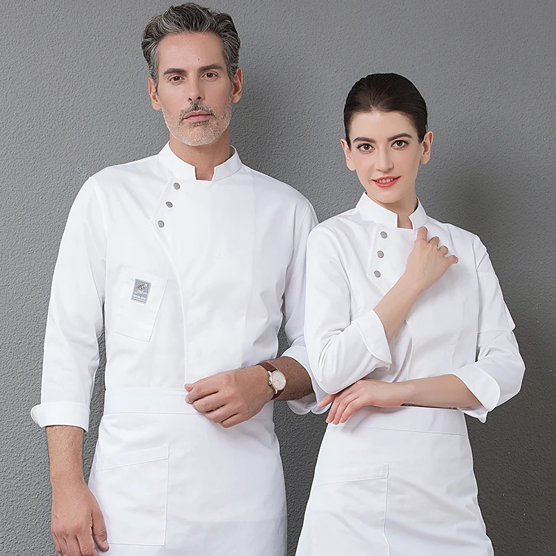 Long short Sleeve Man Western Restaurant Chef Jacket Woman Cafe Kitchen Work Wear Bakery Cooking Tops Fast Food Chef Uniform