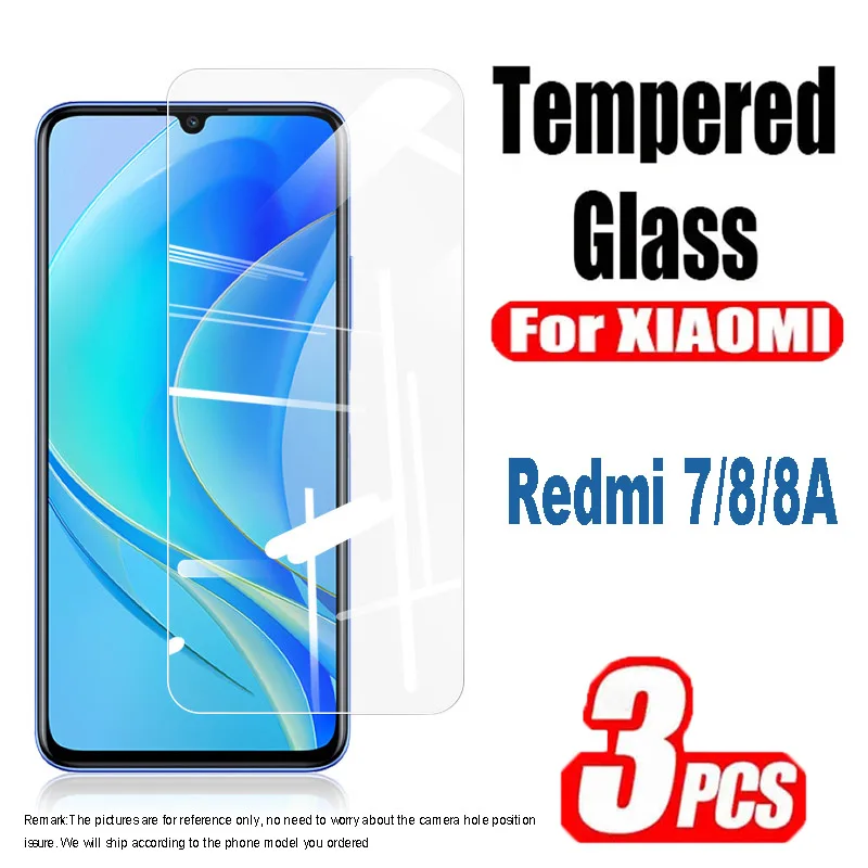 

3PCS Protective Tempered Glass for Xiaomi Redmi 7 8 8A Screen Protectors Glass Films