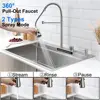 33x22 Drop in Kitchen Sink with Waterfall Faucet Single Bowl 16 Gauge Stainl 5